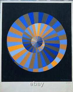 1972 Olympic Victor Vasarely Screen Signed Symbol Original 15 color Serigraph