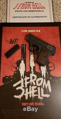 3 from Hell The Warden's Screen Used Hero Prop Pistol & Dummy Ammo Rob Zombie