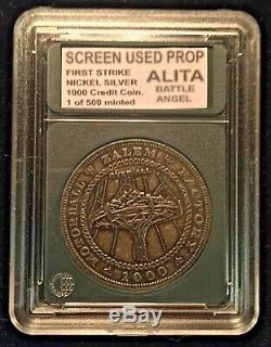 Alita Battle Angel screen used prop COA RARE 1000 credit coin nickel silver