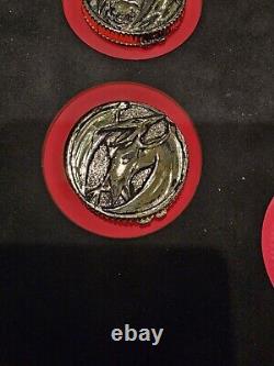 All 5 Screen Used Power Coin Set from Mighty Morphin Power Rangers TV Show MMPR