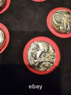 All 5 Screen Used Power Coin Set from Mighty Morphin Power Rangers TV Show MMPR