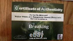 Breaking Bad screen used props rare Walter White Jr's Challenger plates with COA's