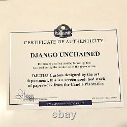 Django Unchained Candie Plantation Large Paperwork Stack Screen Used Prop COA