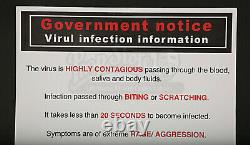 Extremely Rare! 28 Days Later Original Screen Used Virus Warning Poster Prop