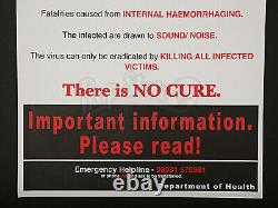 Extremely Rare! 28 Days Later Original Screen Used Virus Warning Poster Prop