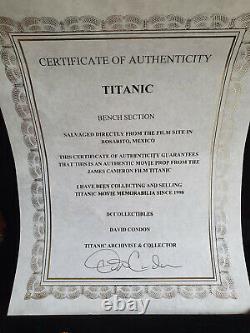 Extremely Rare! Titanic Original Screen Used Piece of Bench Movie Prop