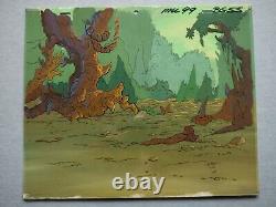 He-Man Original Animation Cell & Screen Used Painted Background MOTU