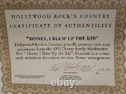 Honey I blew up the Kids screen Wooden Flower Prop withCOA Rick Moranis Movie Used