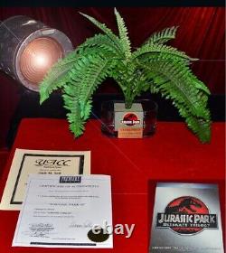 JURASSIC PARK Screen-Used Prop FERNS in VASE, Plaque, Logo, COA, DVD Blu Trilogy