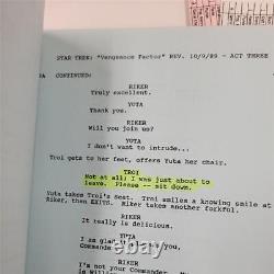 Marina Sirtis signed Original Screen Used Star Trek Vengeance Factor Script JSA