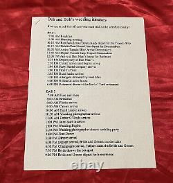 Meet the Parents Screen Used Prop Wedding Itinerary! COA