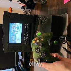 Microsoft Original Xbox Console Bundle with Intec 7.2 Screen SEE VIDEO Tested