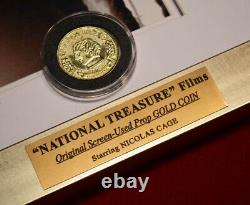 NATIONAL TREASURE Screen-Used Prop COIN, Signed Nic Cage, DVD, COA, UACC RD#228