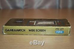NINTENDO FIRE GAME & WATCH FR-27 Wide Screen 1981 EUC Original Box JAPAN WORKS