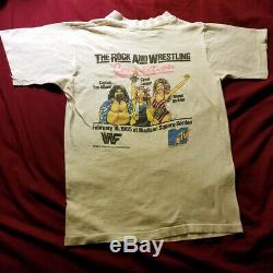 Original 1985 WWF/ MTV Hulk Hogan Vs Rowdy Roddy Piper Shirt Screen Stars M vtg