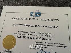 Original How The Grinch Stole Christmas Screen Used Movie Props Jim Carrey COA