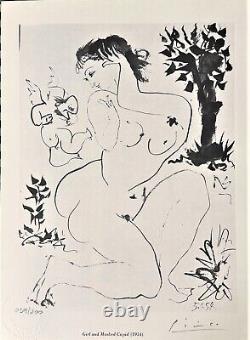 Pablo Picasso Print- Girl and Masked Cupid, 1954 Original Hand Signed & COA
