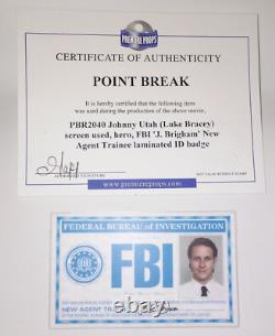 Point Break' 2015 Screen Used Hero Johnny Utah (Luke Bracey) FBI ID Badge WithCOA