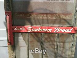Rare ORIGINAL Store SCREEN DOOR & Push Signs Smith's Sunbeam Bread