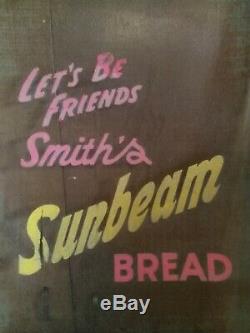 Rare ORIGINAL Store SCREEN DOOR & Push Signs Smith's Sunbeam Bread