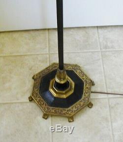 Rembrandt Brass Floor Lamp With Original Arts & Crafts Screen / Wire Mesh Shade