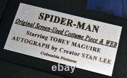 STAN LEE Signed Spider-Man AUTOGRAPH Rare Screen-Used COSTUME, WEB piece DVD COA