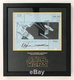 STAR WARS IV A New Hope Screen Used Death Star Battle Signed Storyboard Prop