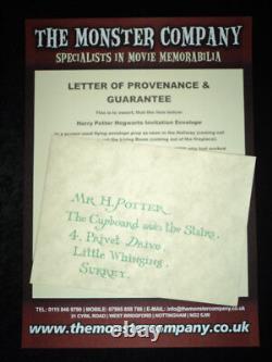 Screen Used Prop Harry Potter & Philosophers Stone Hogwarts Framed Invitation