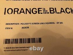 Screen Used Prop Orange Is The New Black Poussey's Squirrel Ep 305 COA