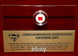 Screen-Used SUPERMAN CAPE piece! Real CAPE Artifact in CASE, FRAME, PLAQUE, COA