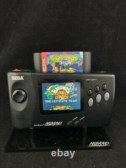 Sega Nomad with LCD Screen Mod, Custom Stand, OEM Battery Pack, & OEM A/C Adapter