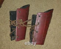 Spartacus or Hercules Gladiator Lion Leather Bracers Gauntlets screen used props