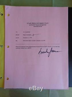 Star Trek Insurrection Stage Screen Used Script 5th Draft Storyboards Revised
