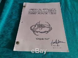 Star Trek Prop Screen Used Deep Space Nine Klingon Wooden Sign Signed Script