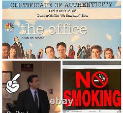 THE OFFICE Screen Used Prop No Smoking Sign With Certificate