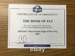 The Book of Eli authentic screen used prop multiple Bible pages COA