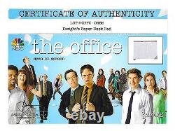 The Office Screen Used Dwight Schrute Rainn Wilson's Paper Desk Pad Prop COA
