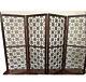Vintage Room Divider Screen Folding 1800s Korean Wood Antique Decorative Panels