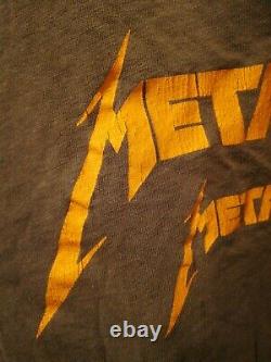 Vtg 1984 Metallica metal militia olive Gn Original sz tee M T Shirt Screen Stars