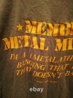 Vtg 1984 Metallica metal militia olive Gn Original sz tee M T Shirt Screen Stars