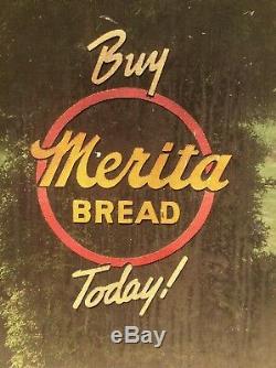Vtg Merita Bread Screen Door W /Merita Door Handle & Kick plate Very Nice Orig