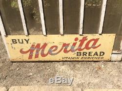 Vtg Merita Bread Screen Door W /Merita Door Handle & Kick plate Very Nice Orig